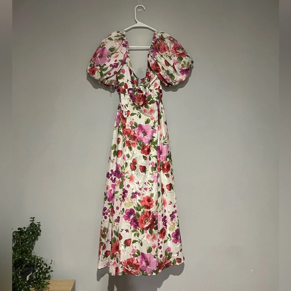 Abercrombie & Fitch - Maxi Dress Strawberry Print and Bow tie Back